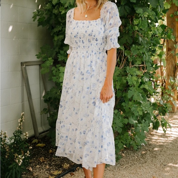 Baltic born medium white blue floral dress - Picture 2 of 4